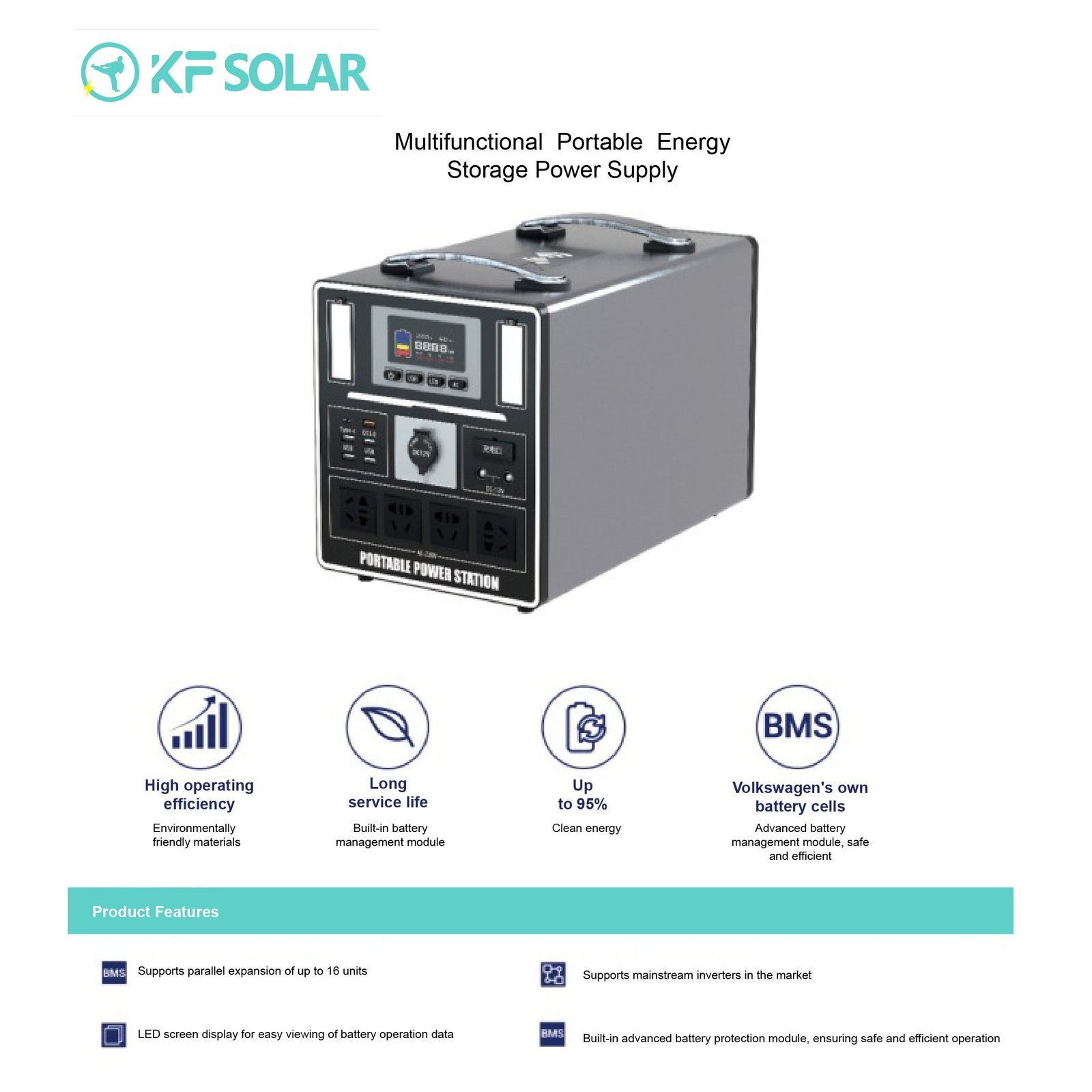 high capacity portable power supply station lithium ion battery 220v 3000w electric power station for home use