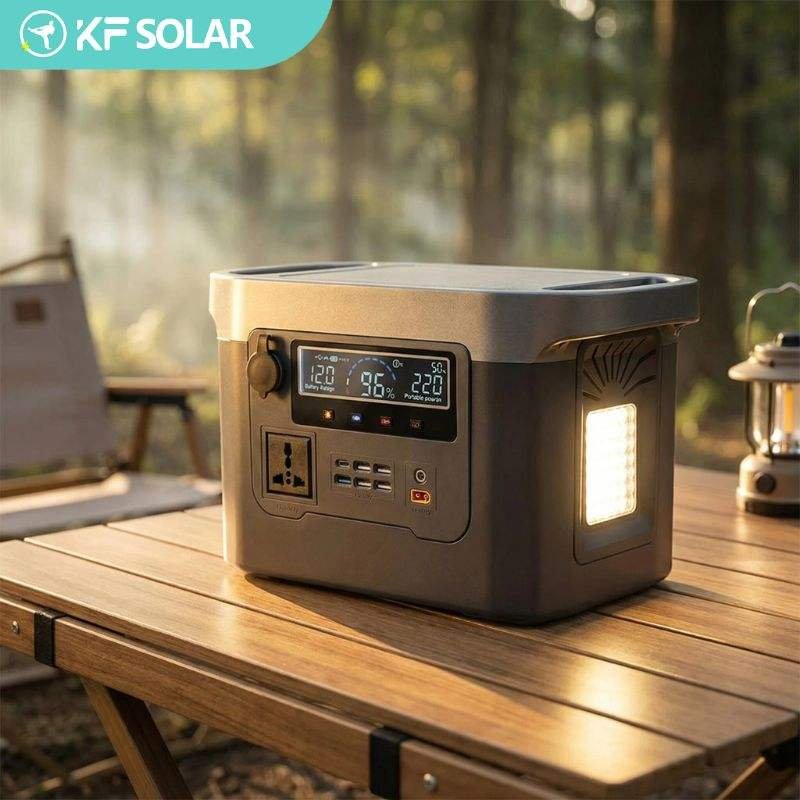 kf solar 600w portable power station pure sine wave solar generator ce certification lithium ion flashlight for car outdoor use