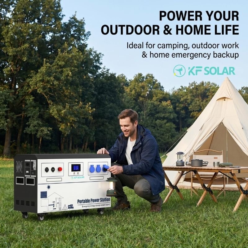 large capacity 5kw 10kw portable power station big lifepo4 battery charging solar generator for home outdoor use mppt